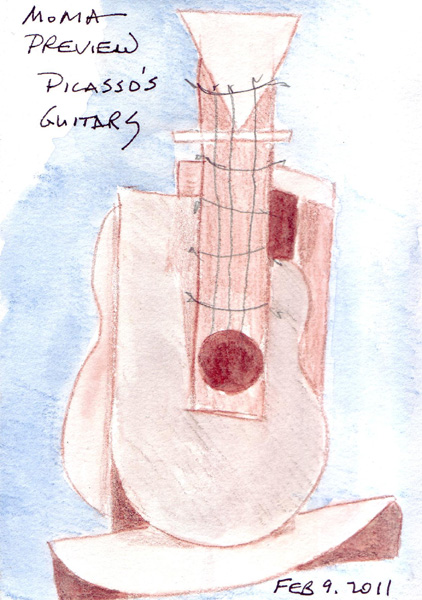 picasso guitar drawing